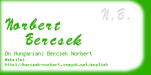 norbert bercsek business card